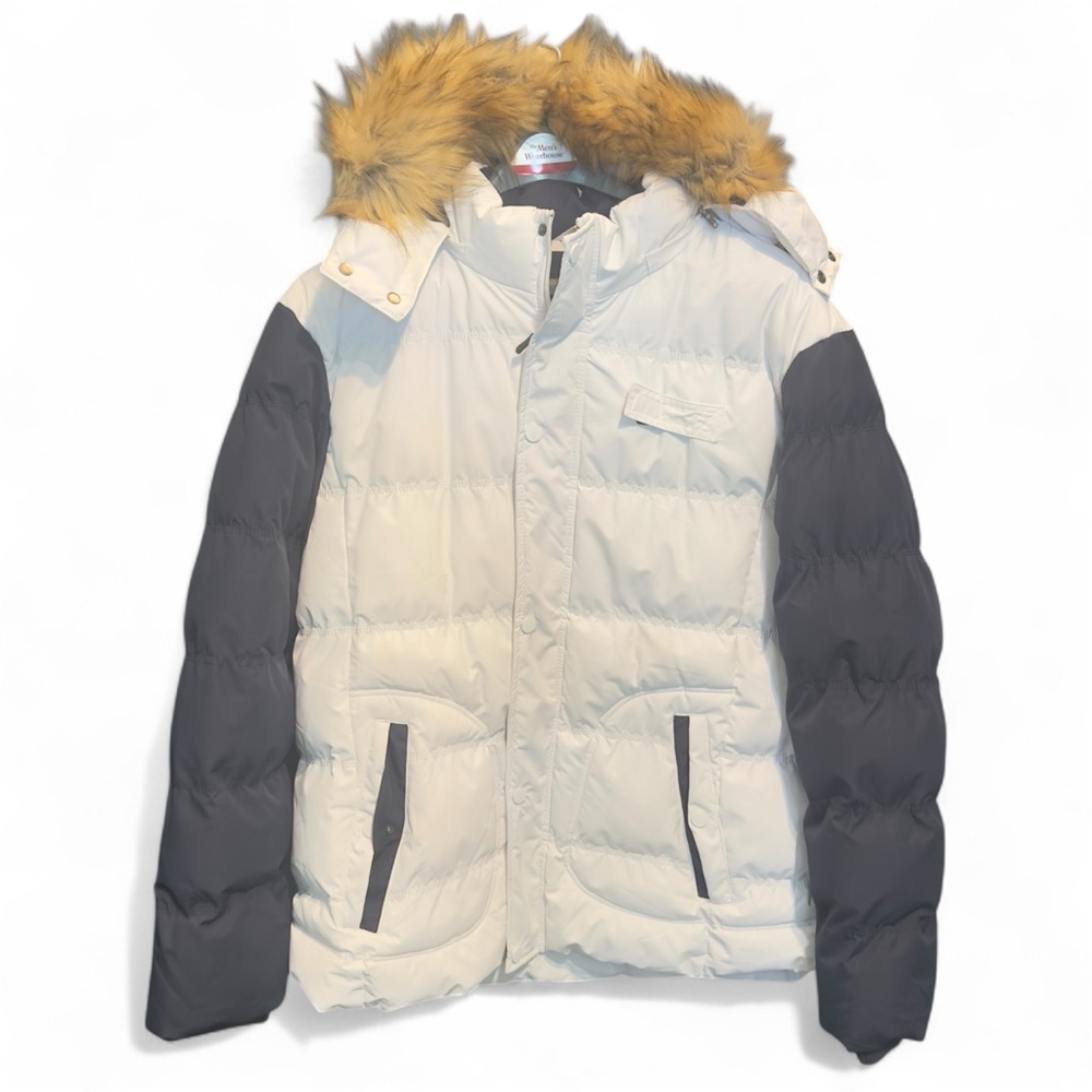 Men’s Puffer Jacket with Faux Fur Hood